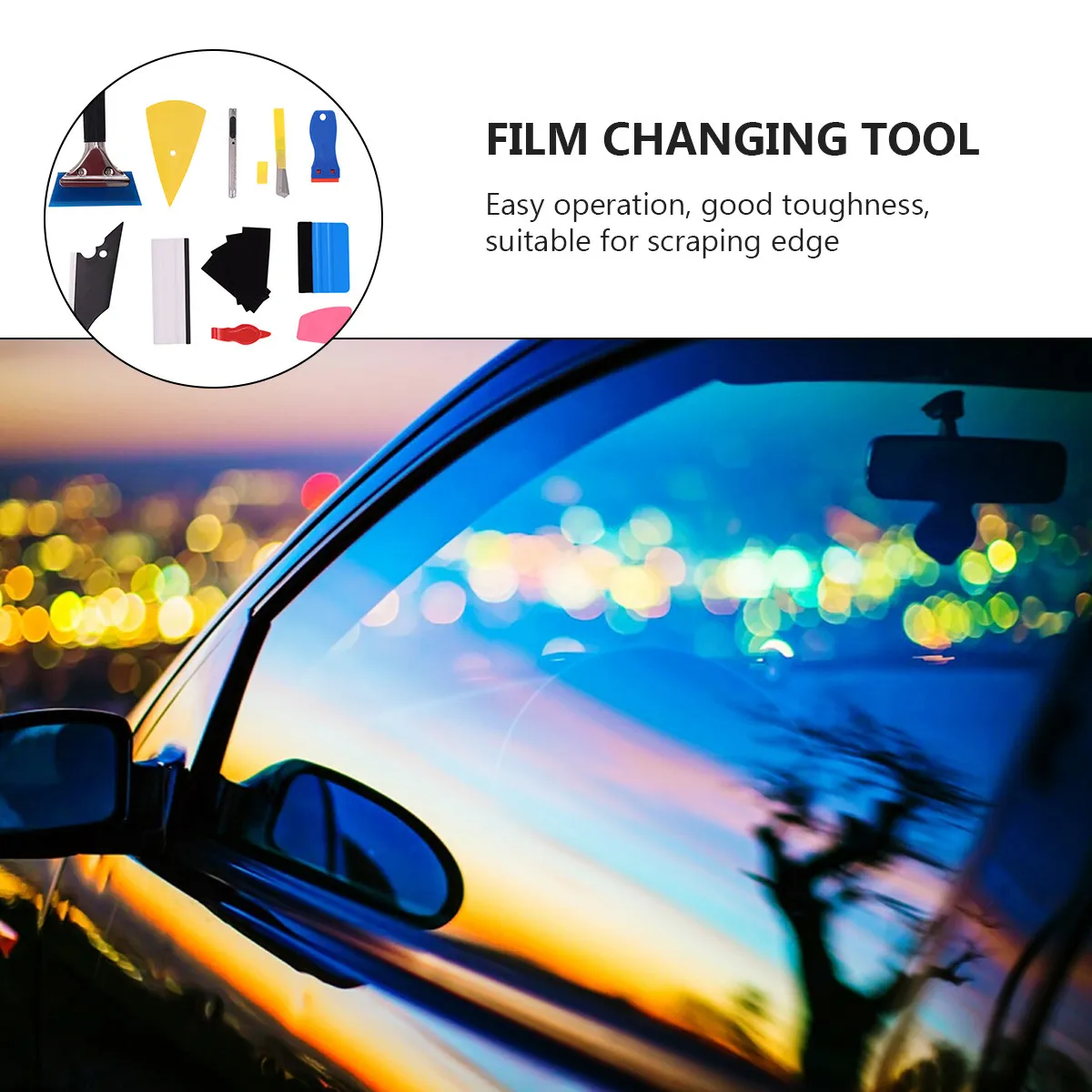 11Pcs Car Window Tint Tool Kit Professional Vinyl Wrap Stickers Squeegee Film Cutter Auto Carbon Foil Installation Bubble