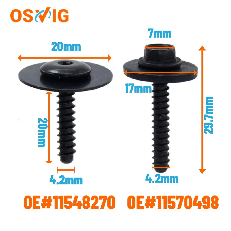 10pcs Oe#11548270 11570498 Multi-purpose Bolt Splash Shield & Fender Liner Screw For Gm Buick Cadillac Chevy Gmc 2010-on