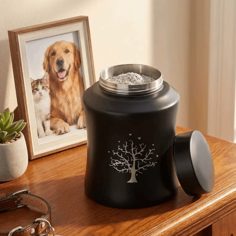 Stainless Steel Pet Ashes Storage Box Moisture Proof Dust-proof Pet Urn-Funeral Holder Sealed Waterproof Ashes Sealed Container