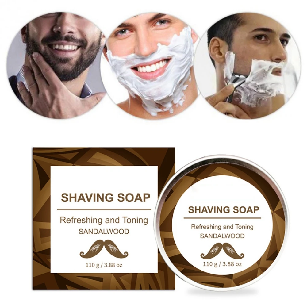 110g Professional Shaving Cream Anti-Allergy Shaving Soap Foaming Moisturizing Razor Barbering Men Shaving Soap Cream