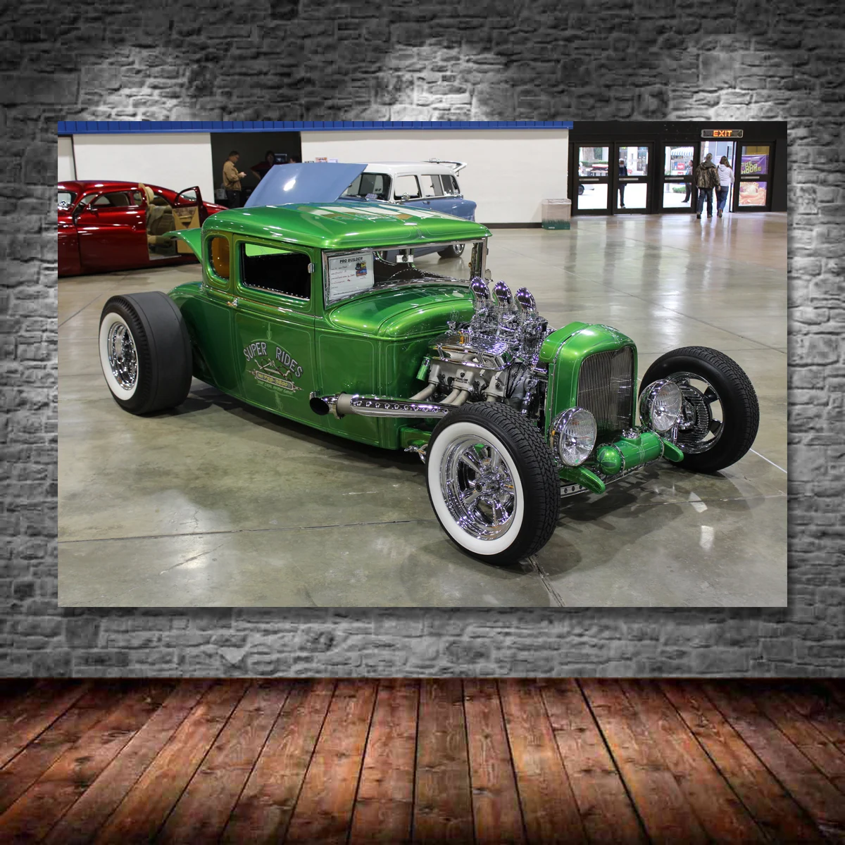 1930 Ford Model A Coupe Hot Rod Old School Low Retro Vintage Car Posters and Prints Canvas Wall Art Painting for Home Room Decor