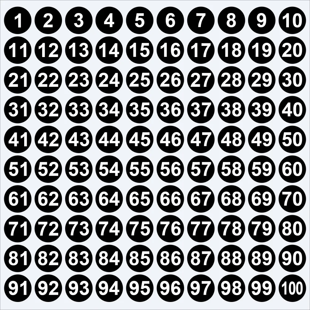 Round Numbered Adhesive Labels Waterproof Sorting Decals For Garment Shoe Size Categorization Retail Office Supplies