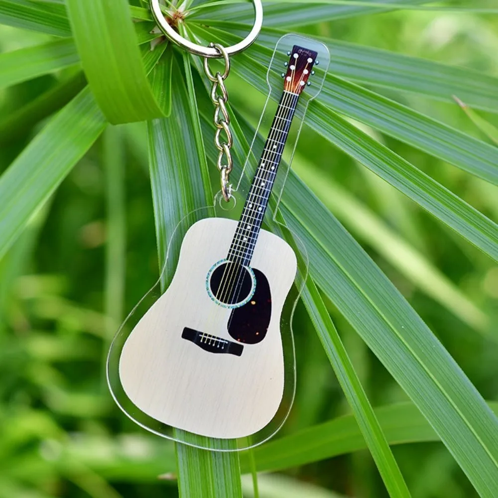 

Ukulele Guitar Acrylic Keychain Cello Clarinet Guitar Model Pendant Saxophone Drum Kit Electric Guitar Model Keyring