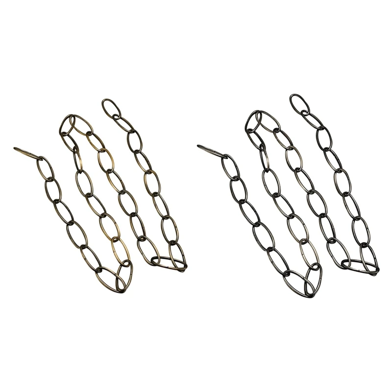 2 Pcs 1M Heavy Duty Chain For Vintage Chandelier Hanging Lamp,Green Bronze & Pearl Black