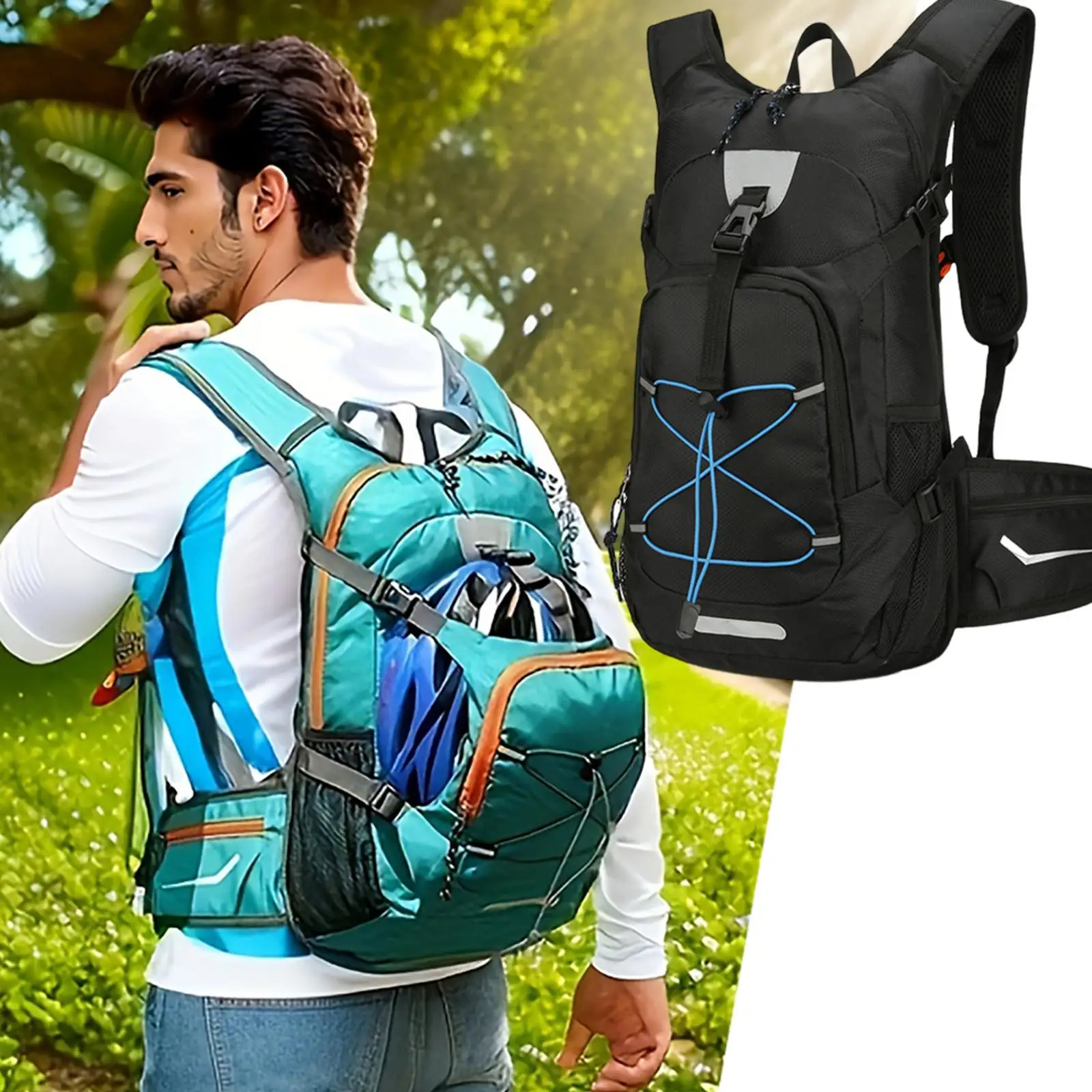 กระเป๋าเป้กลางแจ้งขนาด 35 ลิตร ไนลอน สำหรับปีนเขา ปั่นจักรยาน วิ่ง กระเป๋าเป้เอนกประสงค์น้ำหนักเบาพิเศษ ความจุขนาดใหญ่