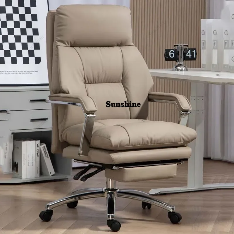 

Кожаное кресло для руководителя, компьютерный дизайн, вращающееся скандинавское кресло с откидной спинкой, мобильное современное роскошное кресло Cadeira De Escritorio, милая мебель