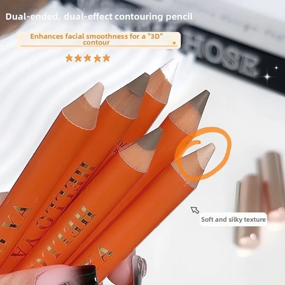New Double-ended 2 in 1 Concealer Pencil Grey Three-dimensional Contouring Stick Highlighting for Face Makeup