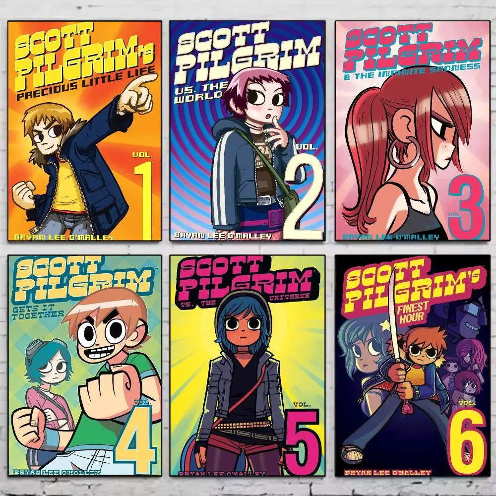 Anmie S-Scott Pilgrim Poster PP Wall Art Prints Poster for Dorm Room Apartment Home Office Room Decor Gift Waterproof