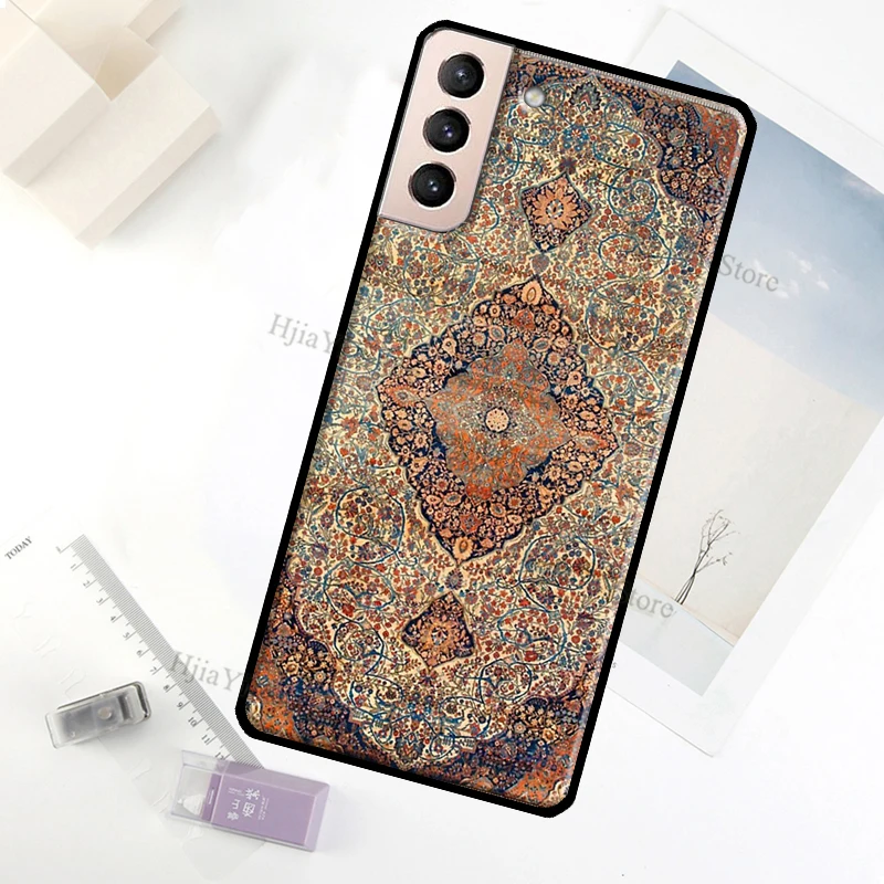 Persian Carpet Floral Pattern Case For Samsung Galaxy S23 Ultra Note 20 10 S9 S10 Plus S20 S21 FE S22 Ultra Phone Cover