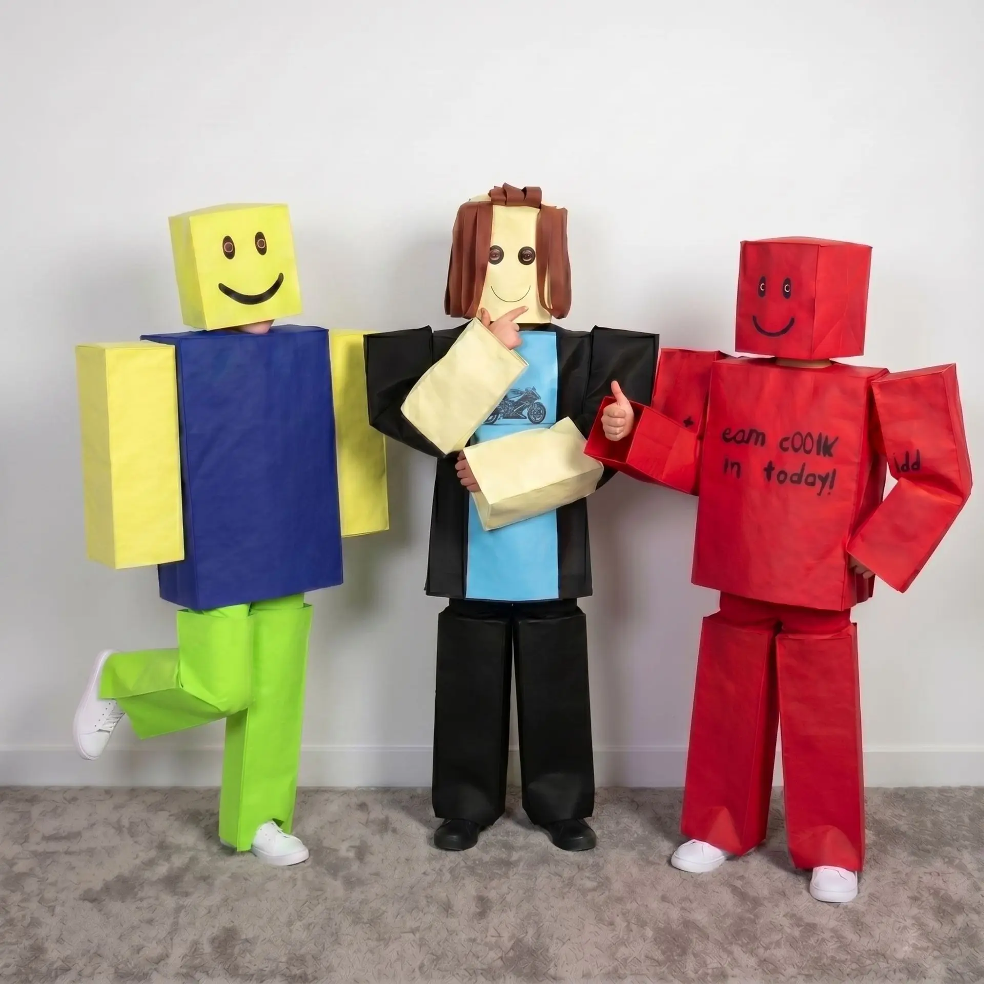 

Halloween Children's Game Cosplay Costume Block Man Party Performance Outfit Game Polyester Fiber 100% Stage Costume