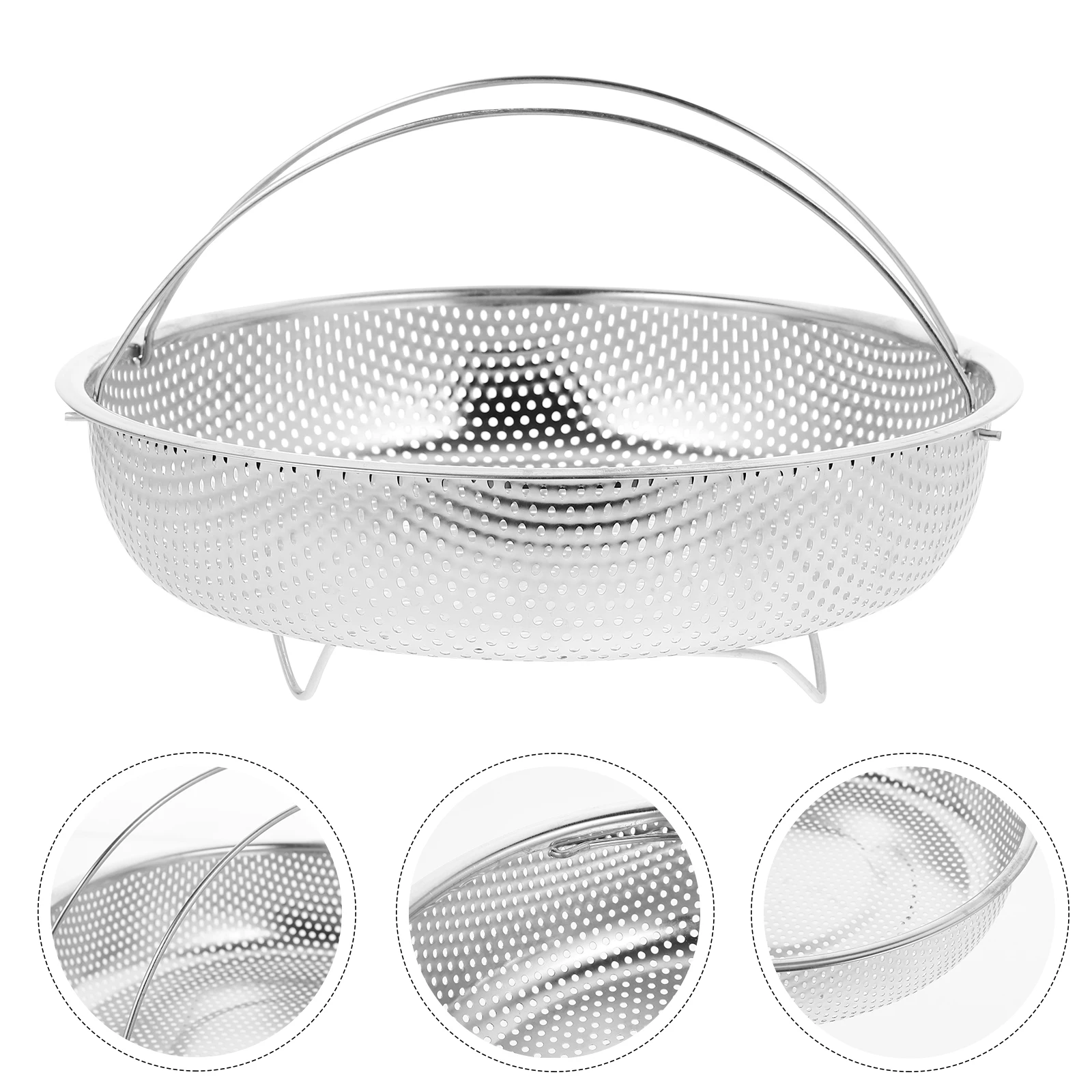 

Stainless Steel Steaming Basket Kitchen Multi-Purpose Food Steamer Rack Fine Ventilation Holes For Vegetables Seafood Fish Egg