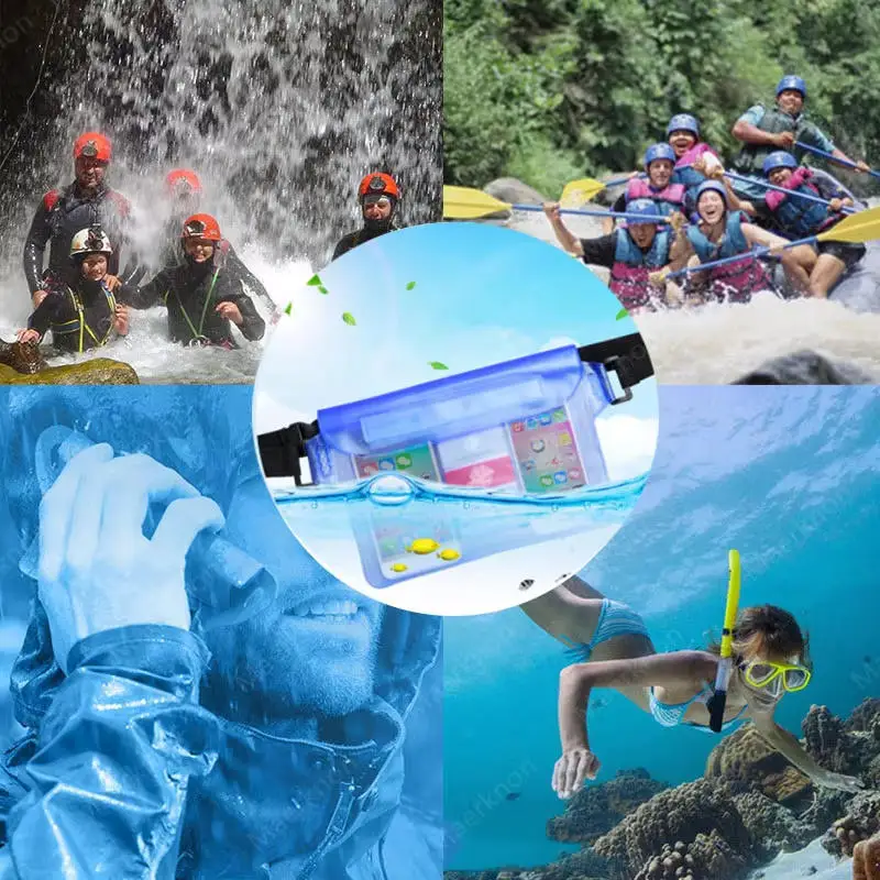 Waterproof Sealing Swimming Bag Transparent Underwater Dry Protection Case For Phone And Essentials Diagonal Design Pouch
