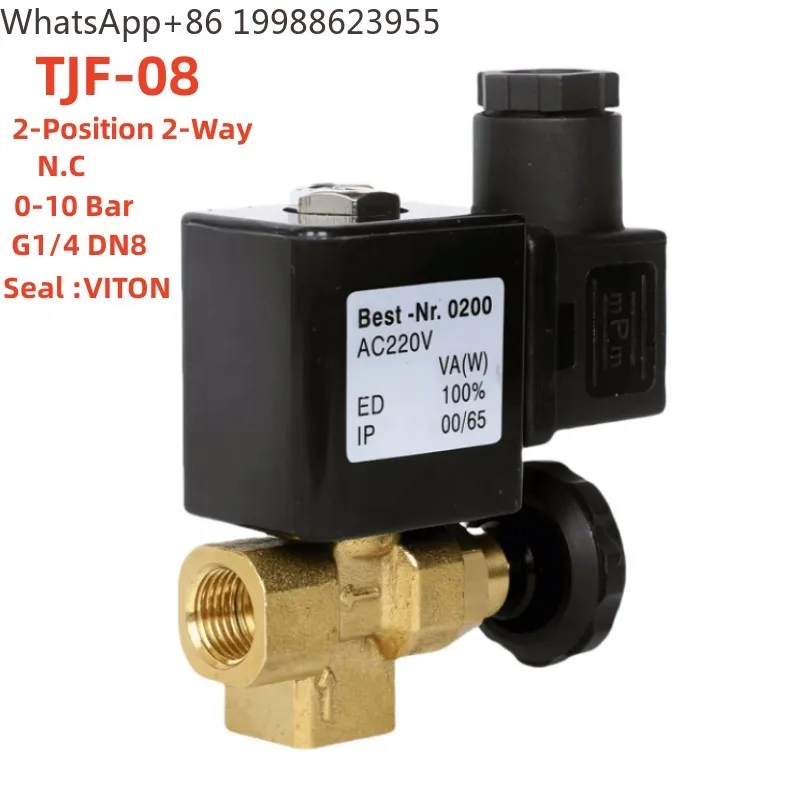 TJF-08 Adjustable Steam Solenoid Valve Electric Heating Steam Boiler Iron Ironing Table Solenoid Valve G1/4 Thread AC220V DC24