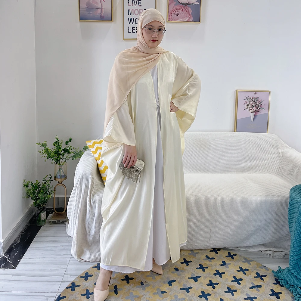 Manga Bbat personalizado Swing Robe, Modest Khimar Hijab, Abaya elegante, cor sólida, Dubai, Turquia, moda