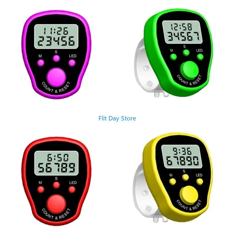 F92C 1 PC 36x45mm Função relógio multifuncional LED Buda Recitação Contador Cor aleatória