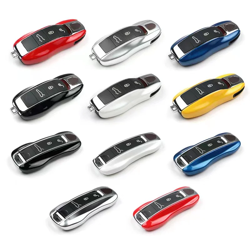 Key Case for Porsche 718 911 Macan Panamera Cayman Cayenne Boxster Car Remote Key Fob Cover Replace Accesories 2pcs/set