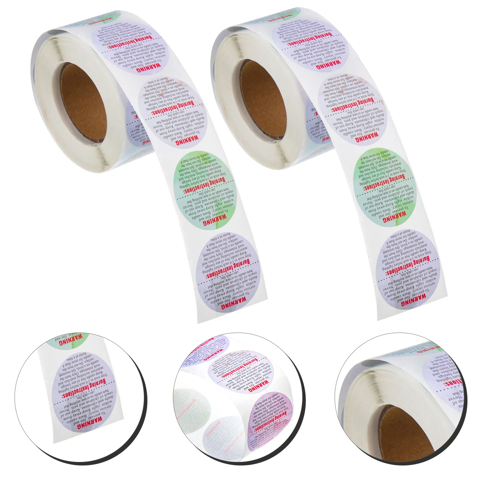 

2pcs 2 Rolls Round Warning Labels Stickers For Jars Durable Safety Decal Packaging Sealing Adhesive Label Wax Container
