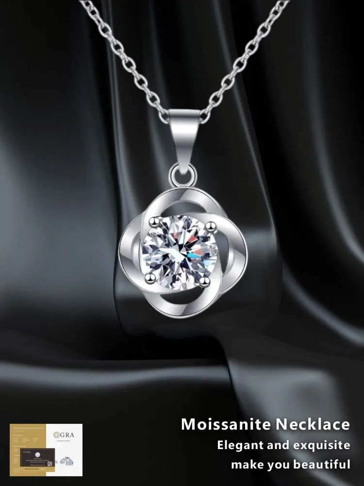 

Moissanite Sterling 925 Silver GRA Certified Minimalism Pendant Necklace for Women