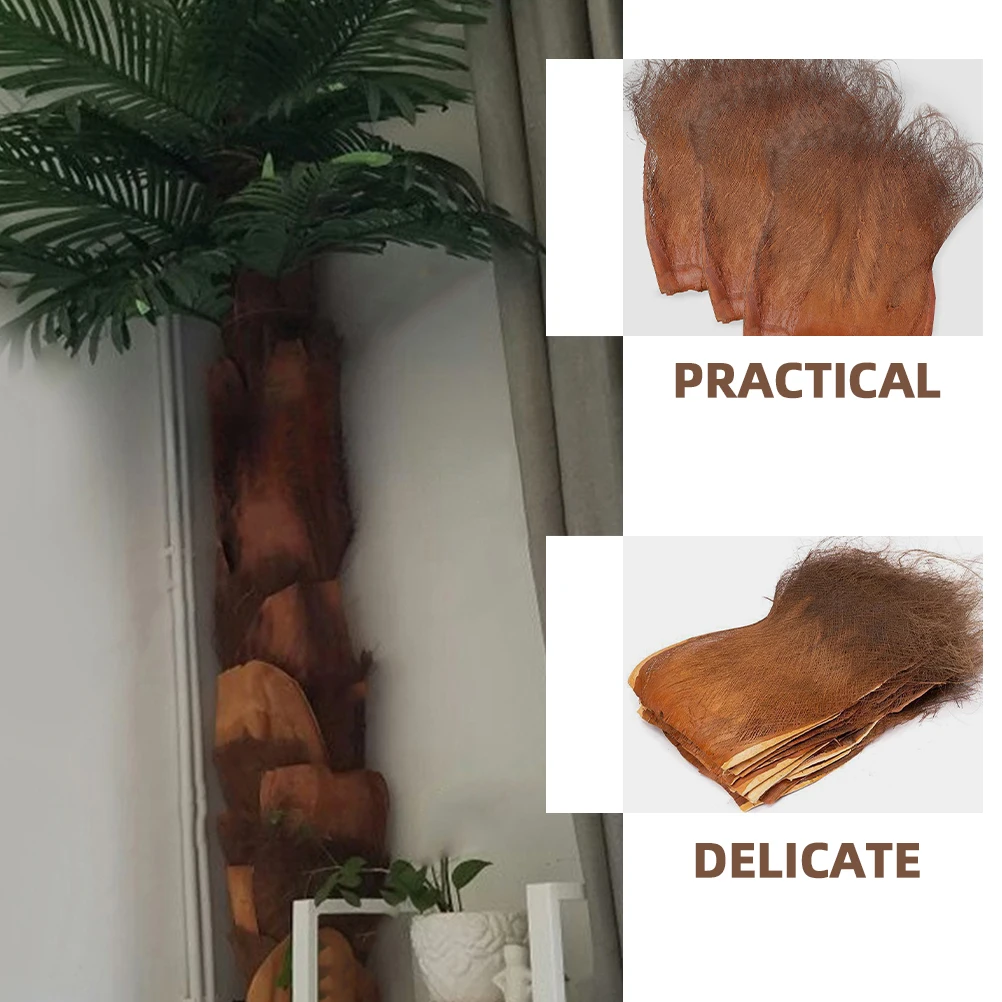 

5pcs 5 Sheets Simulated Palm Tree Slices 30cm Wide Decorative Garden Bark Brown Ornaments Craft Supplies Realistic Plant
