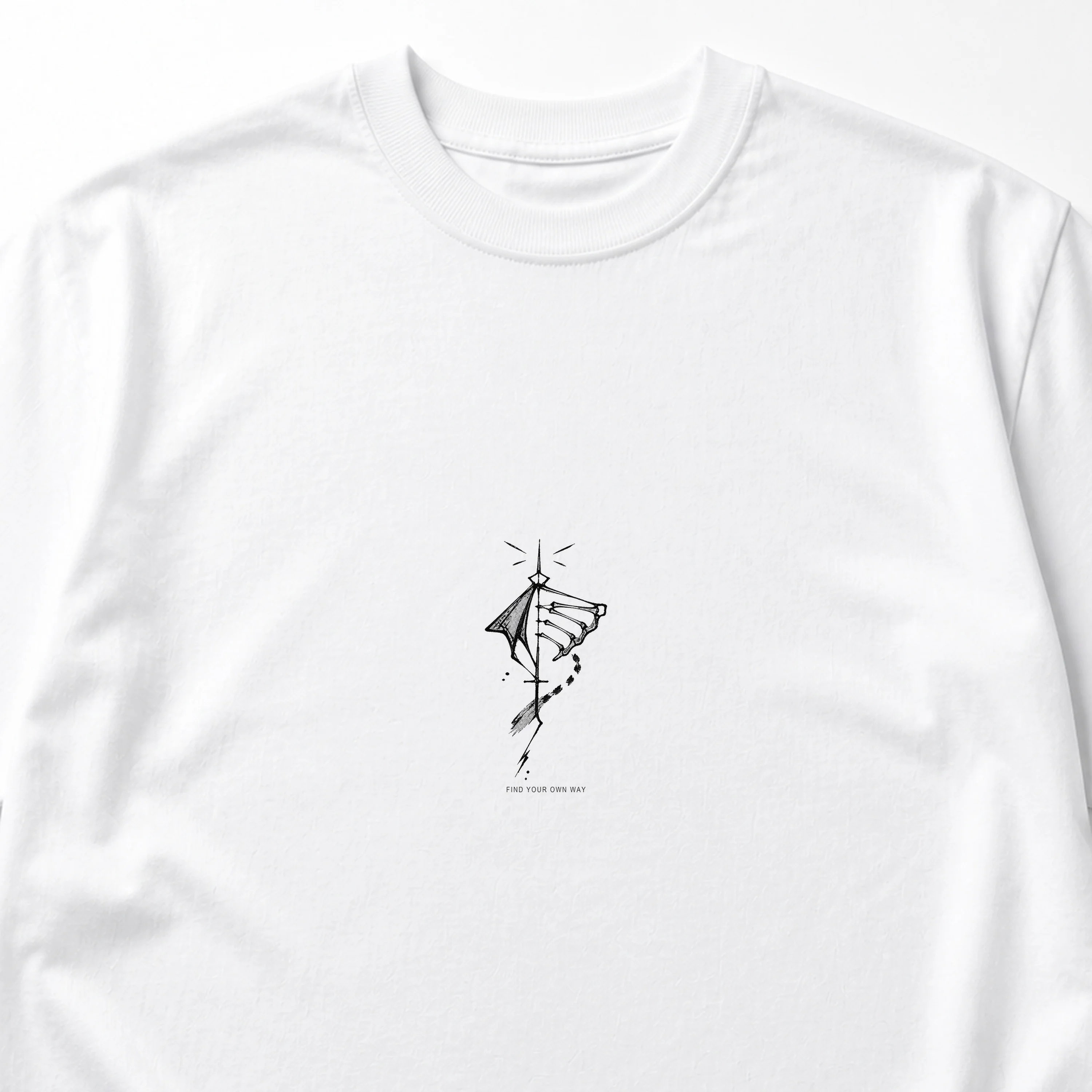 Folded Wing Signal FIND YOUR OWN WAY Graphic Oversized Heavyweight T-Shirt