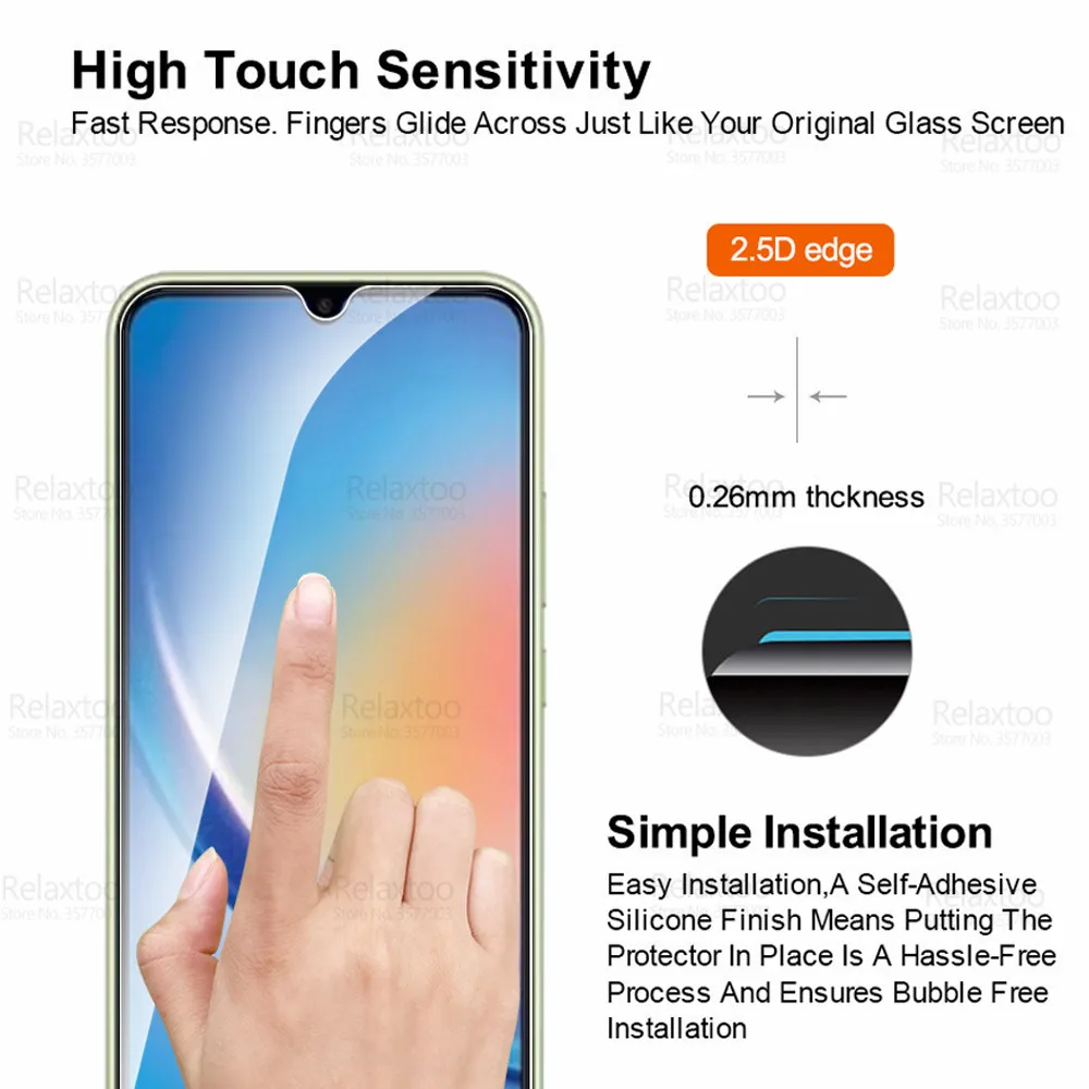 Protetor de tela de vidro temperado 4in 1 para samsung galaxy a34, 5g, película protetora, armadura, a34, 34a, sm-a346b