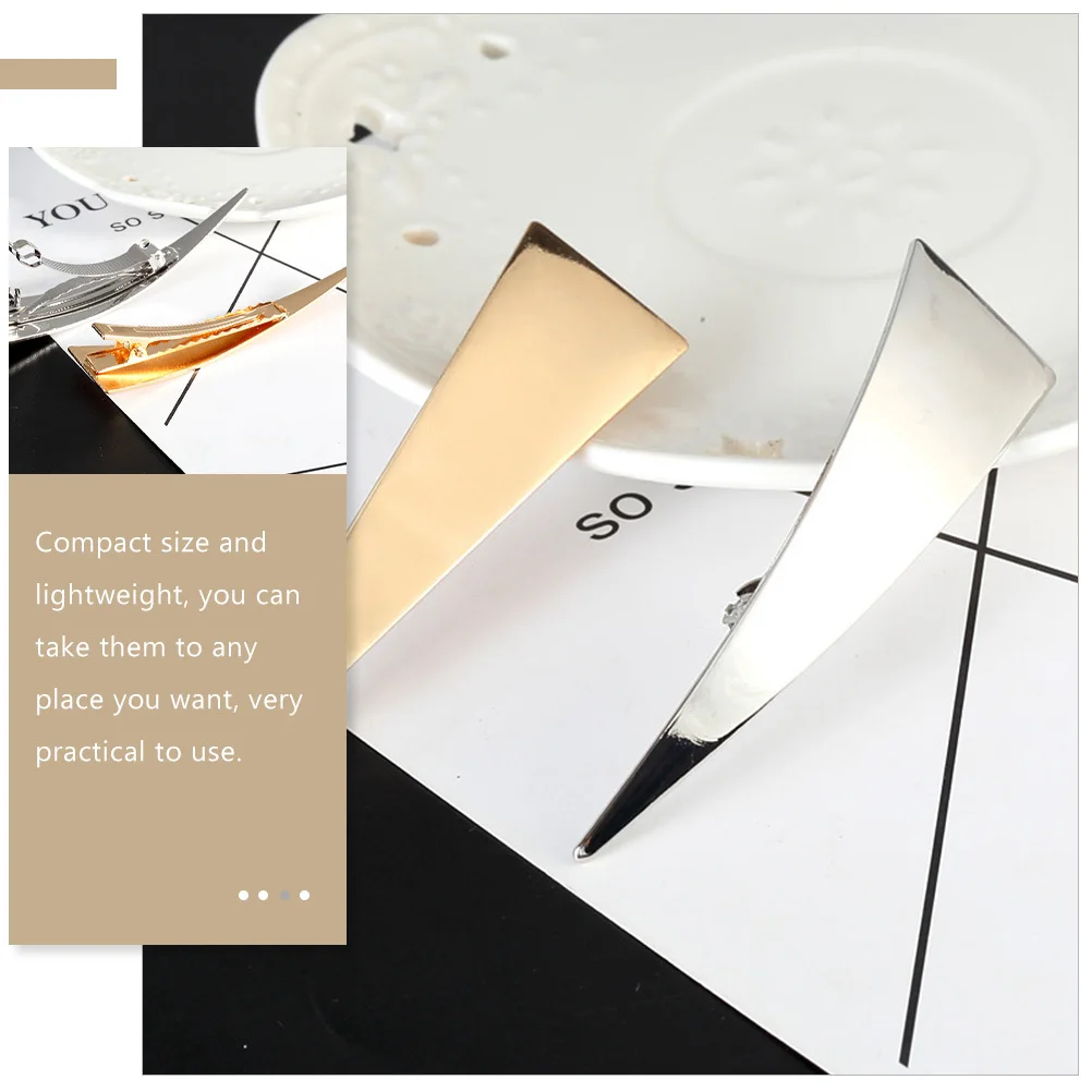 

2pcs Triangle Clips Zinc Alloy Duckbill Clamps Non Slip Hair Barrettes For Women Girls Styling Tools Thick Thin Curly Hair