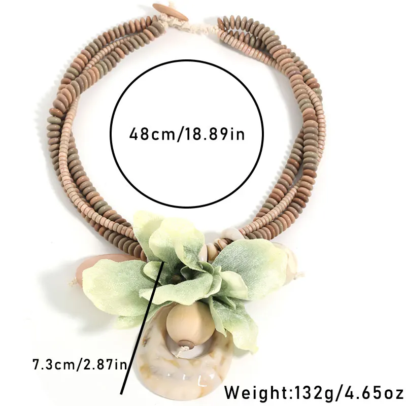 Statement Boho Beads Flower Necklace Handmade for Women Wedding Party Jewelry