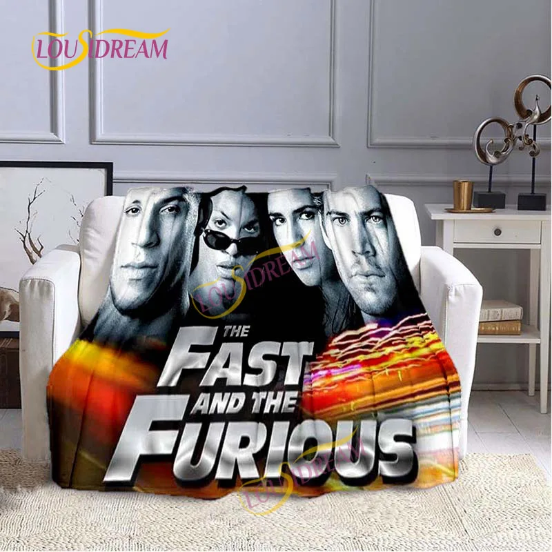 Customizable Pattern Print Fast & Furious Four Season Blanket Sofa bed cover Soft furry blanket plaid soft warm flannel blanket