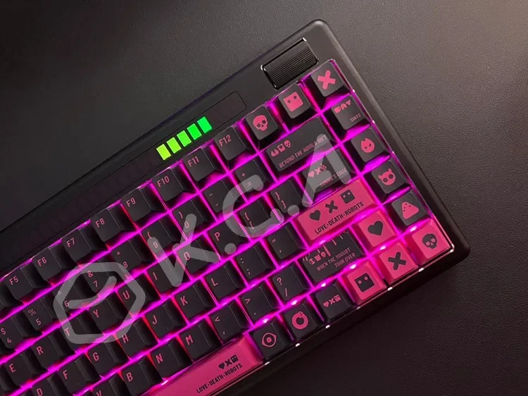 KCA-Love Death Robots PBT Keycaps Set, Sublimação, Design Ergonômico, 140 Key, Teclado Mecânico, Gamer Acessórios