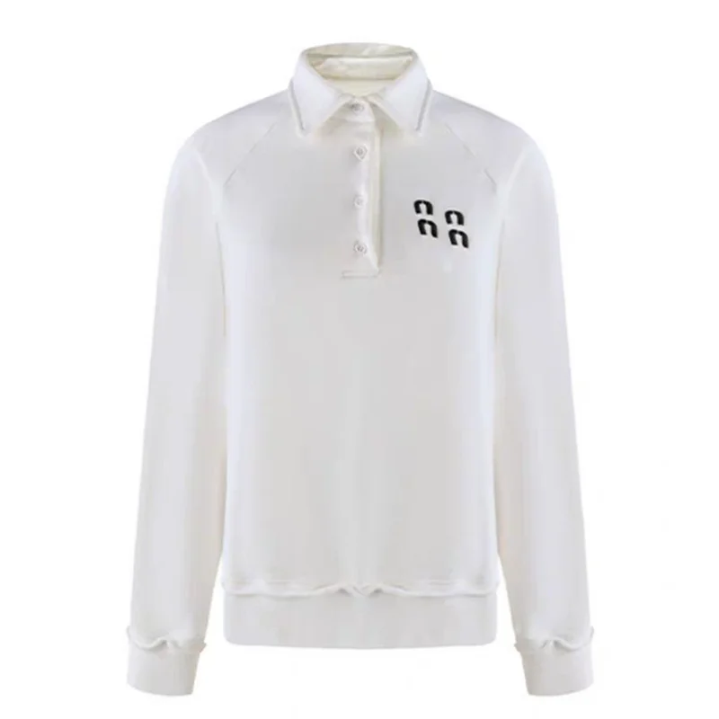 Sweatshirt Polo White Colour M398742 loose fit Sweater Washed Embroidered Letter Casual Simple Top Men and Women  Clothes 2024