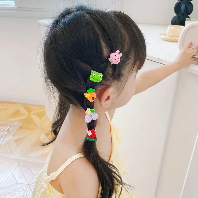 10pcs Hair Accessories Bands Bandeau Cheveux Scrunchies Tiara for Girls Seamless Tie Small Ring Rubber Color Gradient Thumb Ring