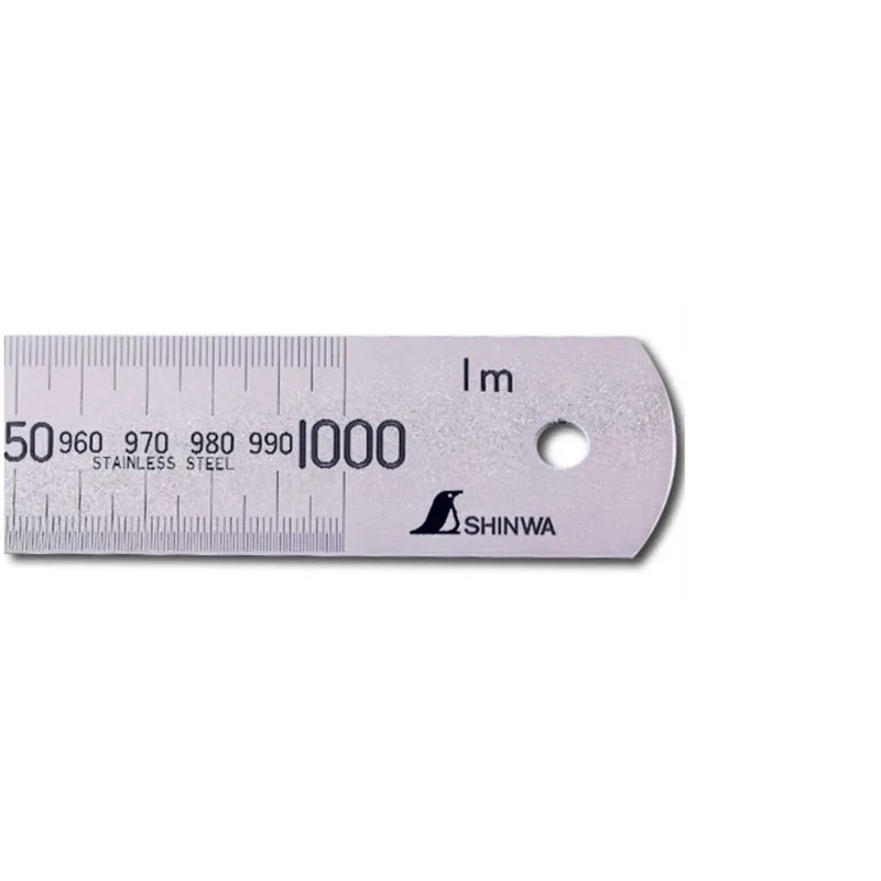 SHINWA Penguin Steel Straight Ruler Stainless Steel Ruler Thickened Scale Steel Plate 15 30 60 100cm 21673