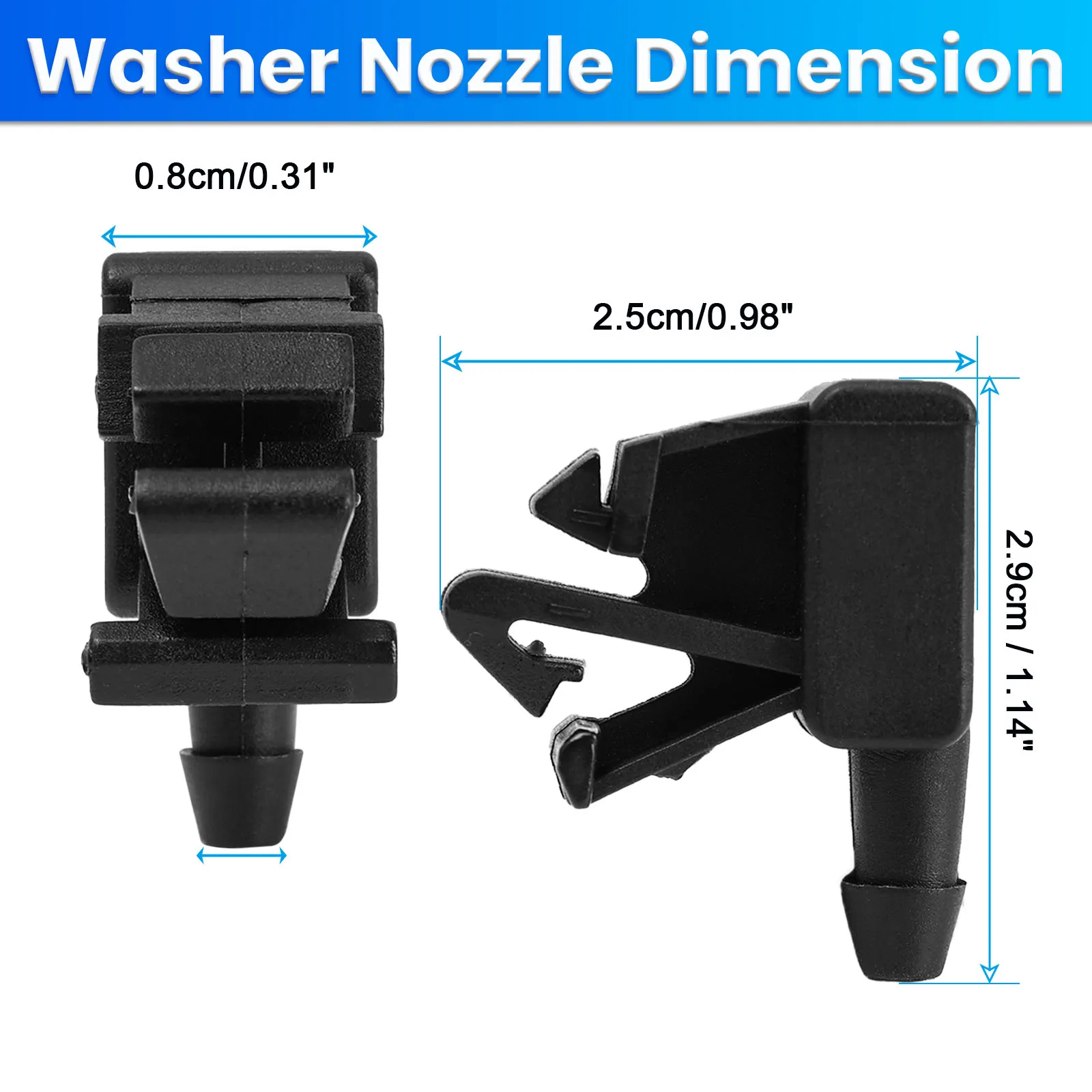 Erick\'s Wiper 2Pcs Front Windshield Wiper Washer Jet Nozzle For Peugeot Partner Tepee For Citroen Berlingo 2008 - 2018 OE#6438Z7