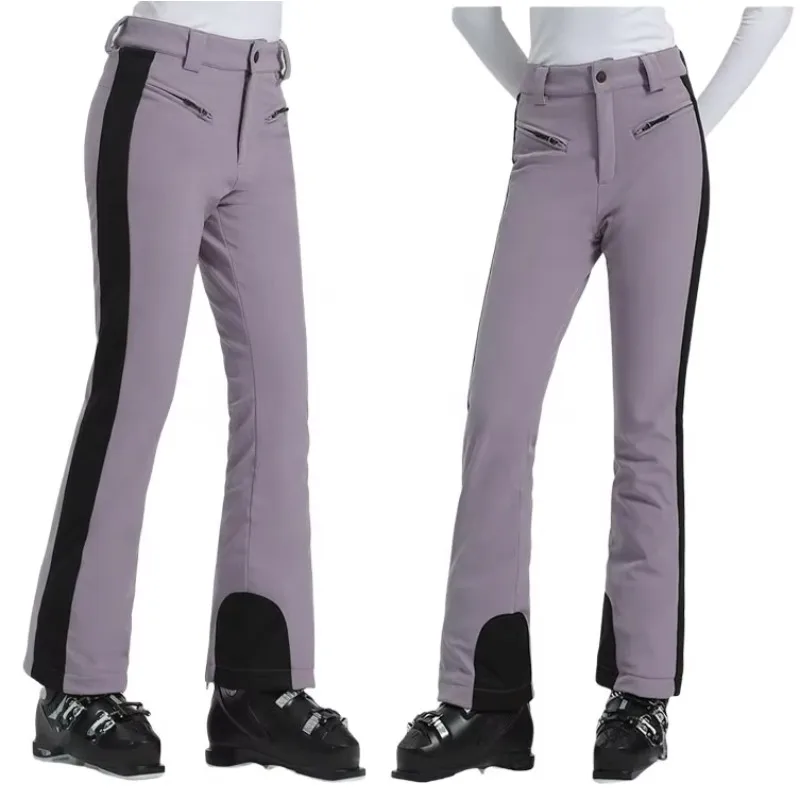 

STLF Custom logo Women Slim Elastic Ski Pants Waterproof Wear Resistant Warm Snowboarding Ski Pants Insulated