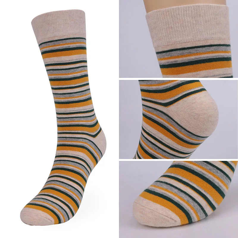 5 Pairs/Lot Mens Socks Large Size EU46,47,48 Funny Casual Business Dress Crew Socks Classic Compression Cotton Socks for Men Sox