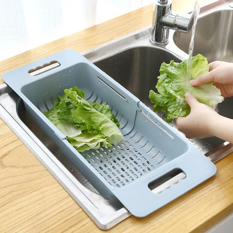 

Retractable Double Layer Kitchen Sink Fruit Basket Drain Basket Diwaing Basin Water Drainage elf Modern Simplici