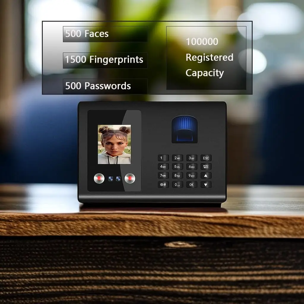 従業員用指紋スキャナー、生体認証顔認識、タイムレコーダー、タイムレコーダー、従業員の時間、fa01、出時計