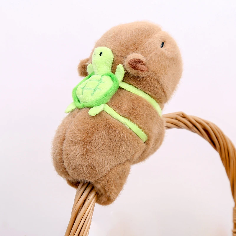 15 cm Schildkröte Rucksack Capybara Snap Ring Anhänger Wasser Delphin Puppe Armband Puppe Plüsch Spielzeug Klatschen Ring Mädchen Puppe Kind handgelenk Ring