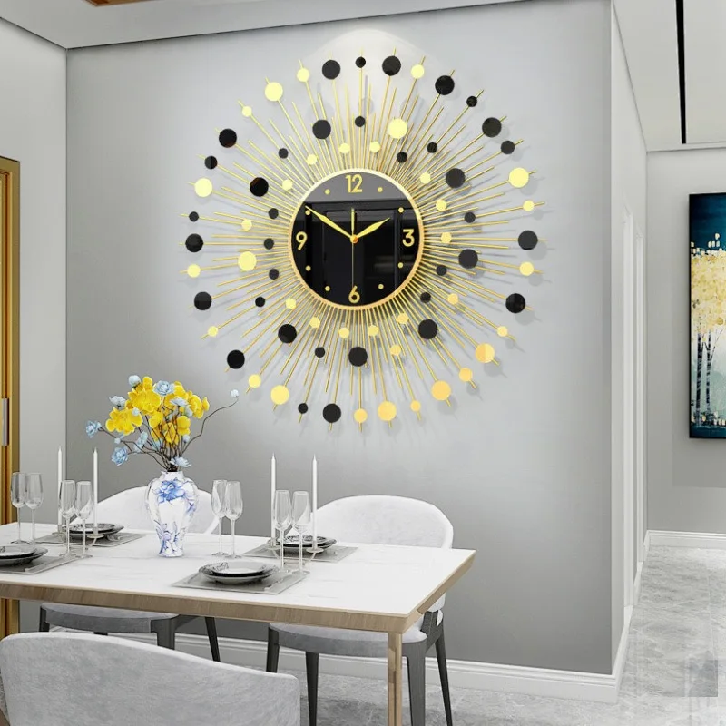 

70X70CMLuxury clock wall clock living room creative home decoration fashionable and simple internet famous art Nordic wall clock