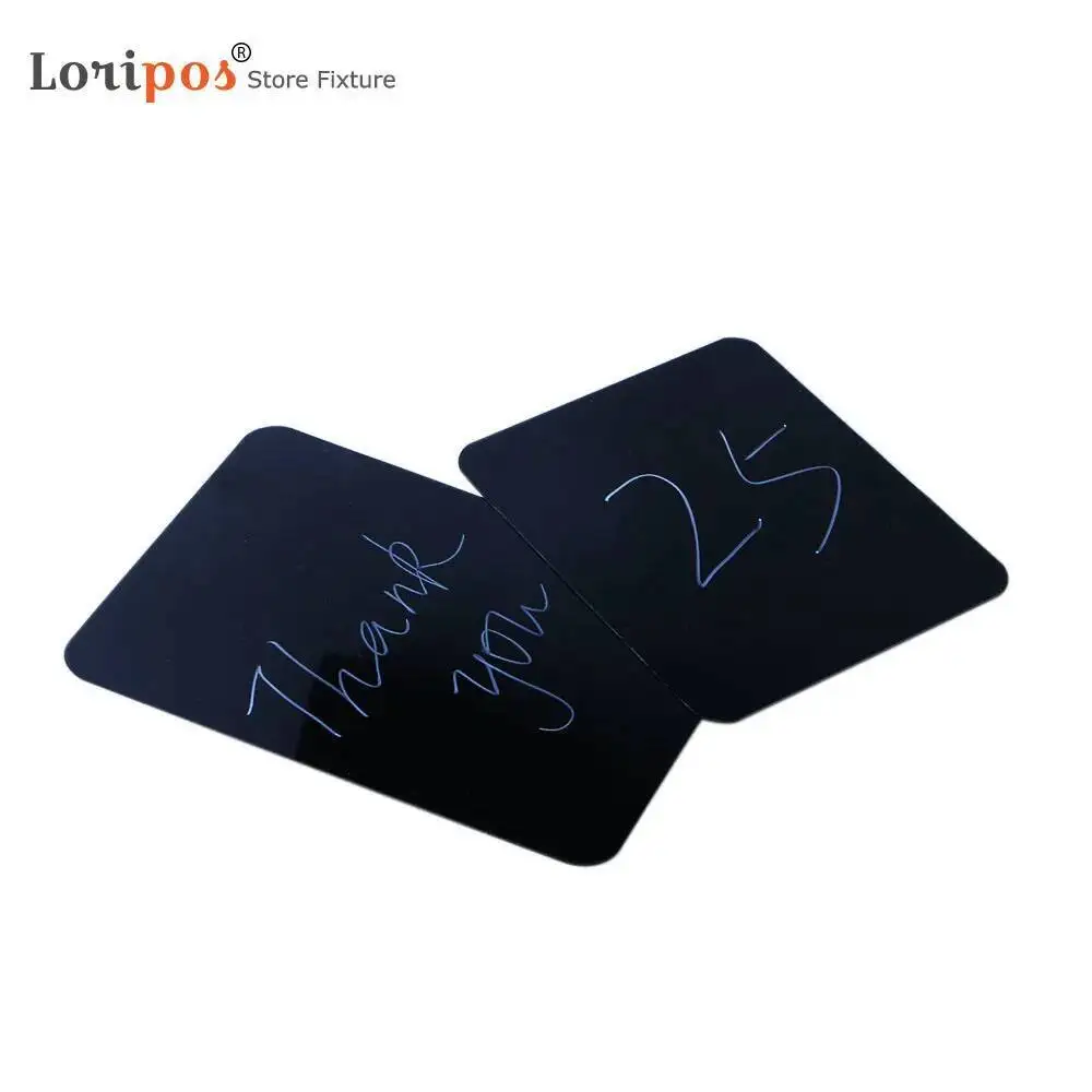 5 pezzi A5 carta per scrivere a mano bianca nera lavagna targhette per nome alimentare buffet cartellino del prezzo del negozio in plastica riutilizzabile |   Loripos