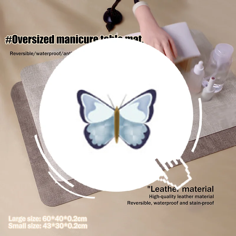 

Nail Art Table Mat Soft Foldable Manicure Hand Rest Pad Waterproof Scratch Easy-Clean Office Desk Mat Portable Leather Pads