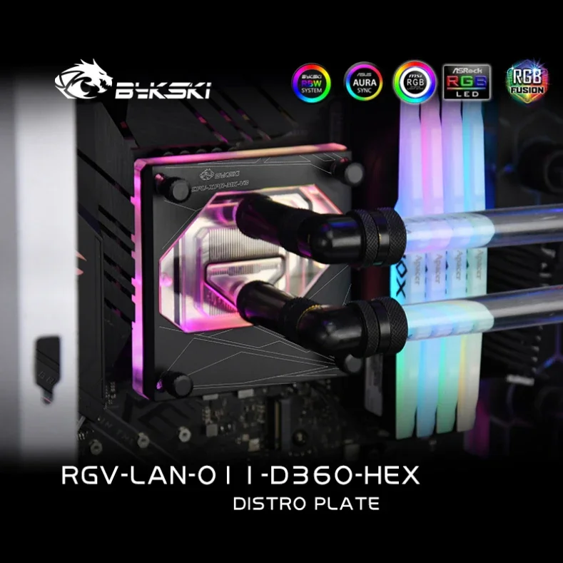 LIAN LI O11 다이나믹 케이스/CPU 및 GPU 블록/대신 저수지용 BYKSKI 아크릴 보드 워터 채널 솔루션 키트 사용