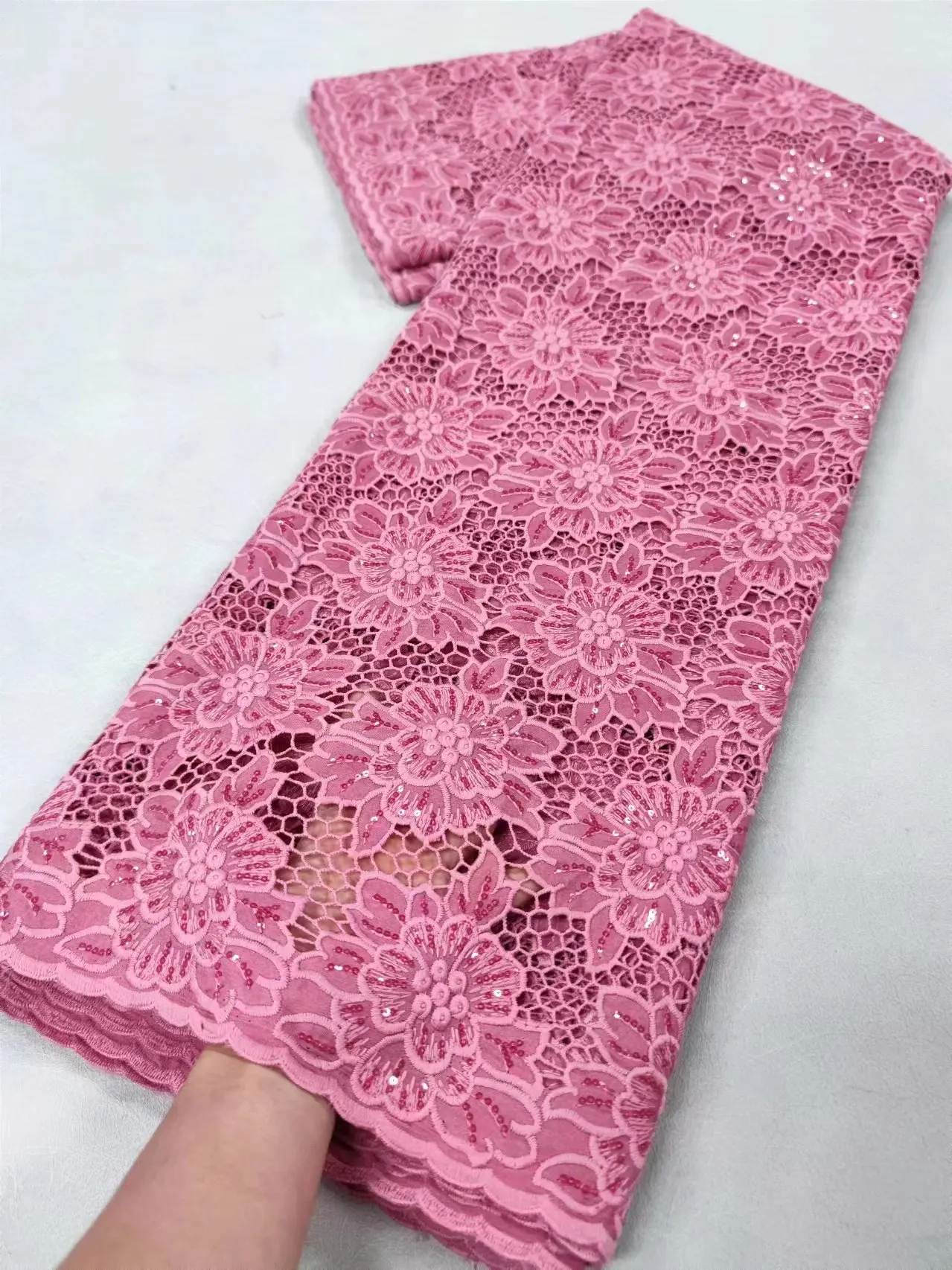 Nigerian Guipure Cord Lace Fabric Lace Fabric African Lace Fabric 2024 High Quality 5 yards for Women Wedding Party Dress XL017