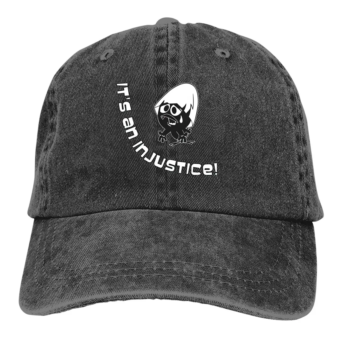 

Washed Men's Baseball Cap It's An Injustice Trucker Snapback Caps Dad Hat Calimero Cartoon Animation Golf Hats