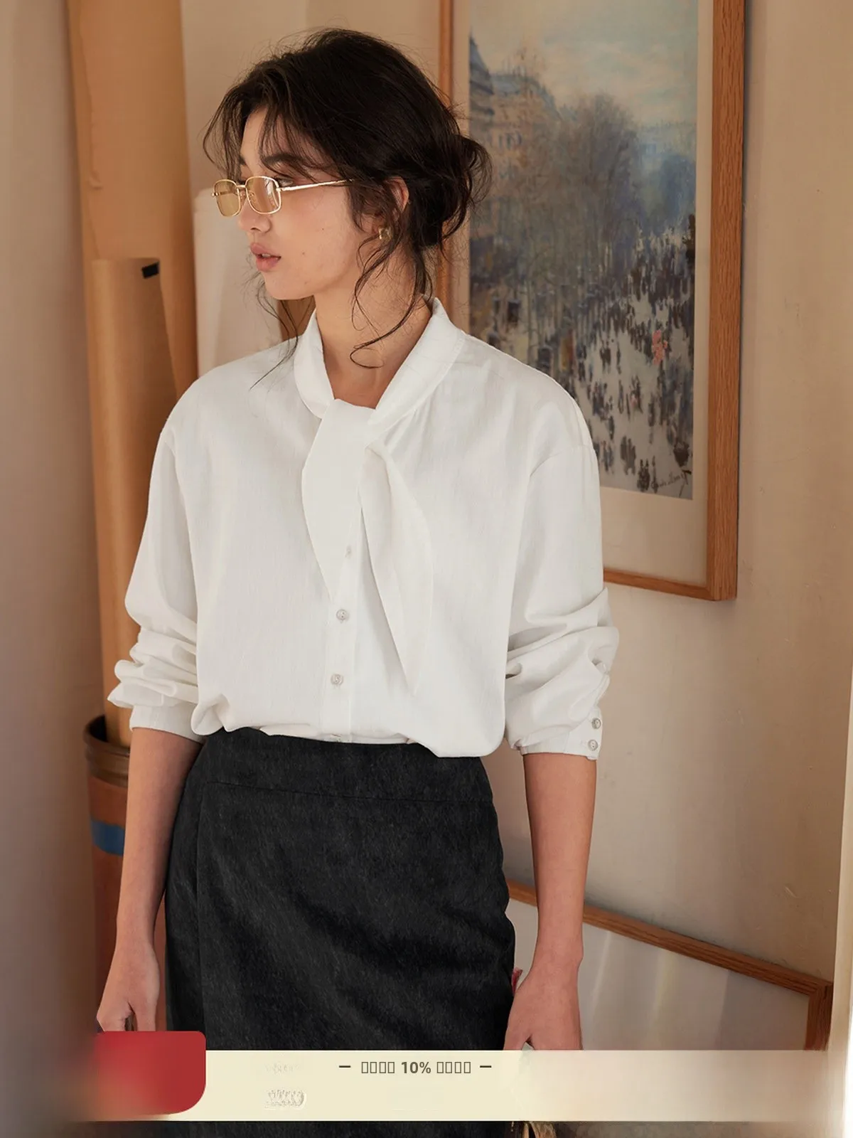 

Женская винтажная рубашка Solighter с длинным рукавом, новинка весенней коллекции, из хлопка, повседневная, свободного кроя, на пуговицах, однотонная