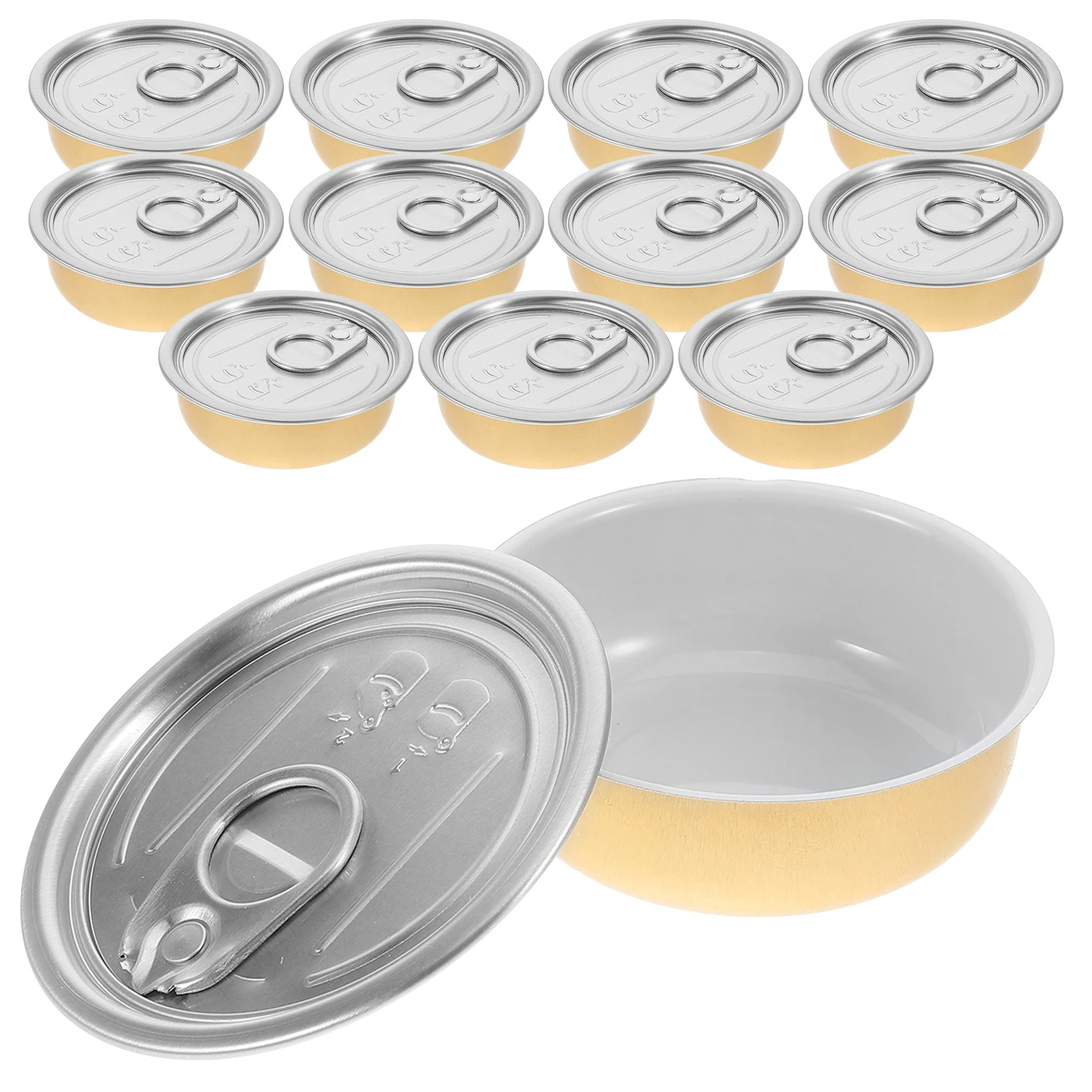 

12Pcs Empty Food Tin Aluminum Can Dessert Cake Storage Small Cubilose Tins Food Preservation Empty Tins Storage