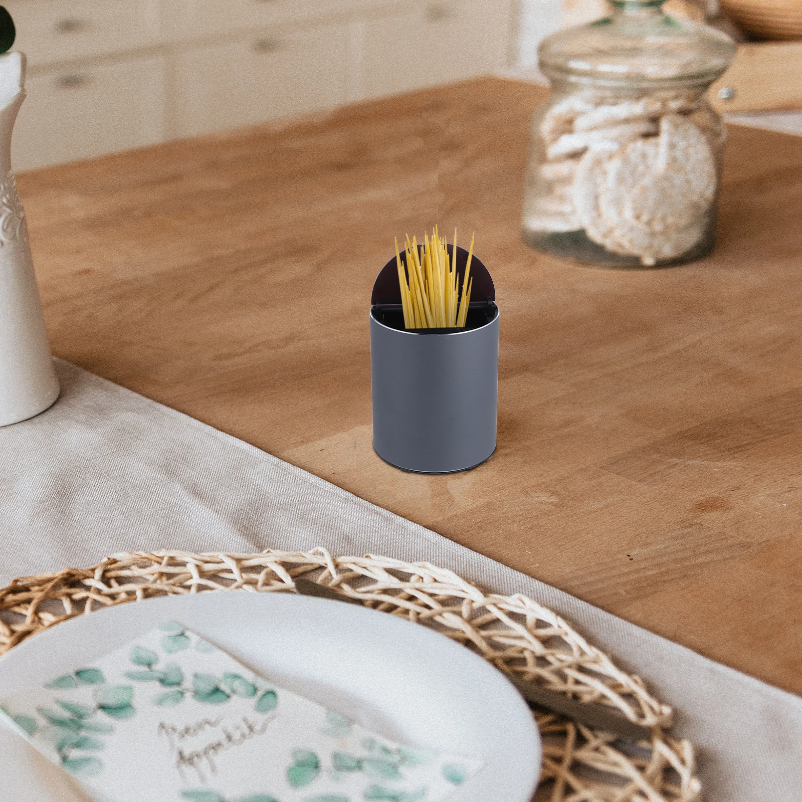 

Automatic Toothpick Dispenser Sealed Cover Premium Material Sturdy Hygienic Clean Home Coffee Shop Restaurant Portable