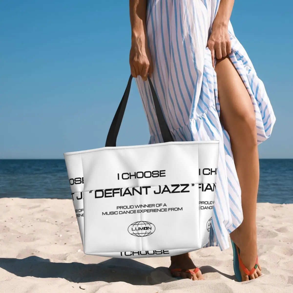 

Lumon Severance I Choose Defiant Jazz Beach Tote Bag Sport Gym Yoga Duffle Large Tote Bag Women Travel Bag Fitness bag