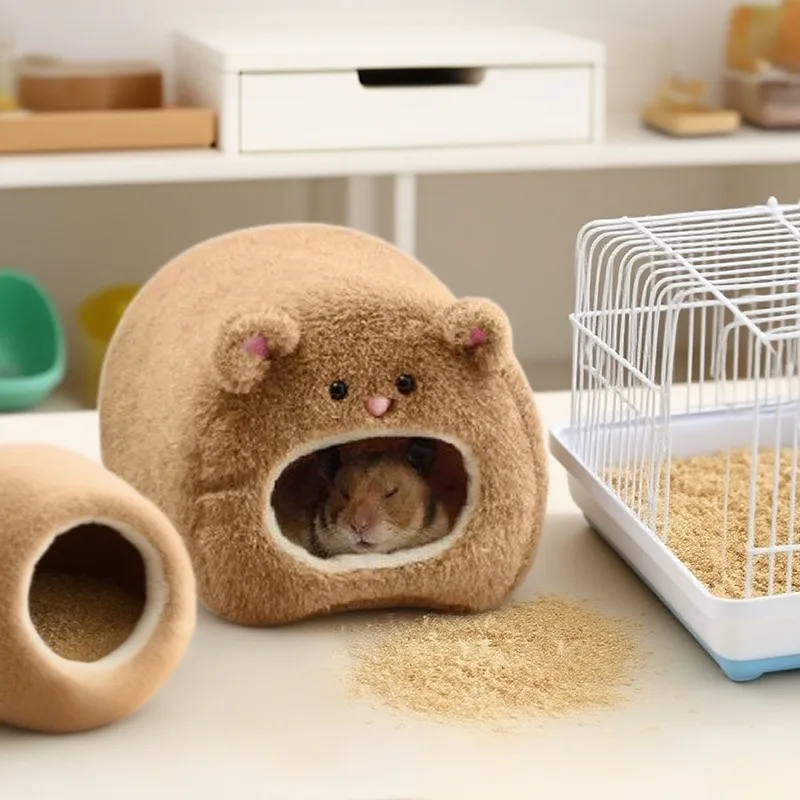 

Winter Warm Hamster Hanging Bed Soft Cotton Nest Mat for Guinea Pig Rat Squirrel Small Animal Cage House Accessory Cute Pet Bed