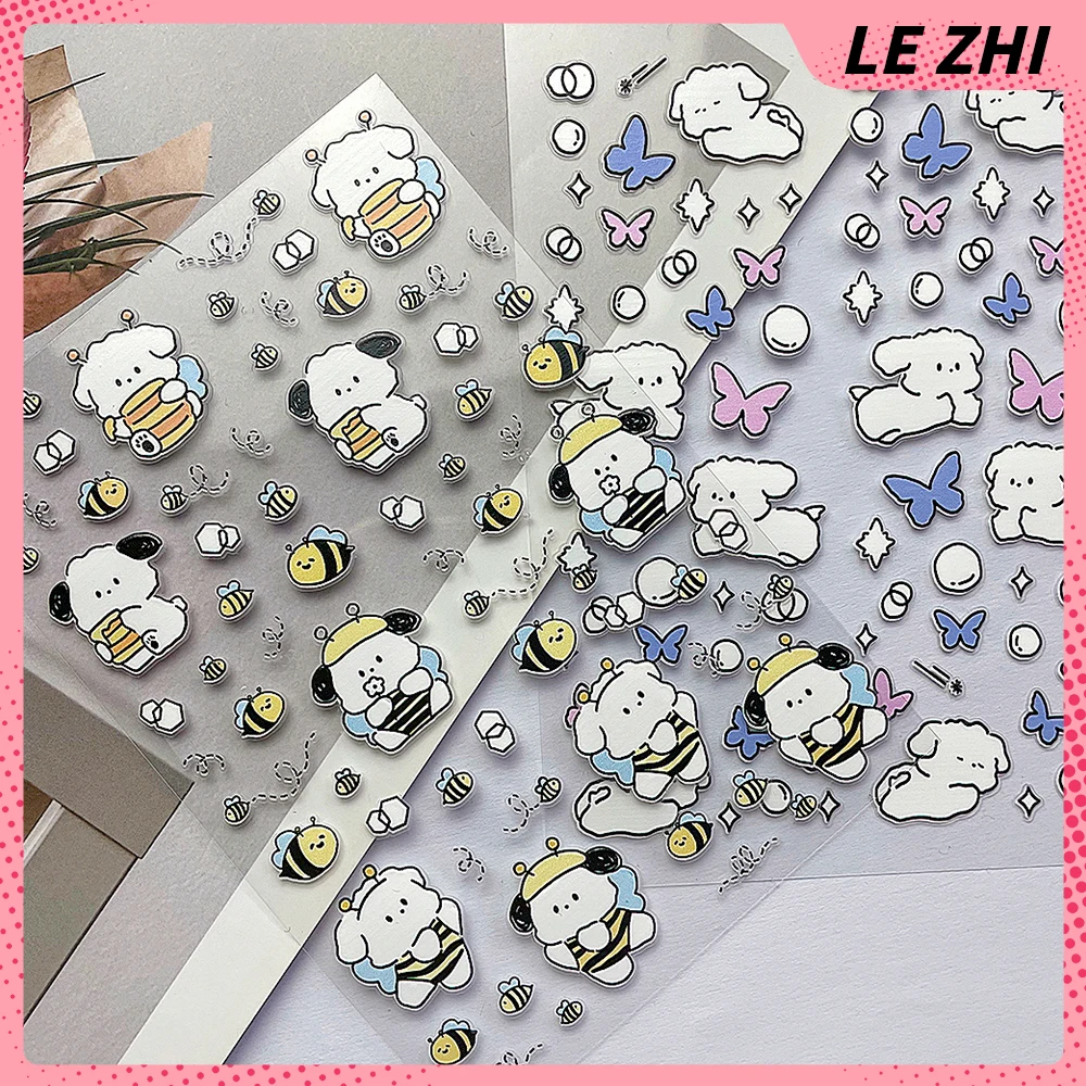 

3D Kawaii Cartoon Anime Stickers Nail Art Decoration Diy Animal Duck Butterfly Bees Dog Press On Manicure Stickers Girl Gift